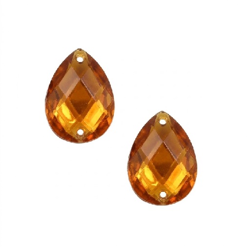 [10951] Gema acrílica gota 18x25 mm dorada x 25 un. 