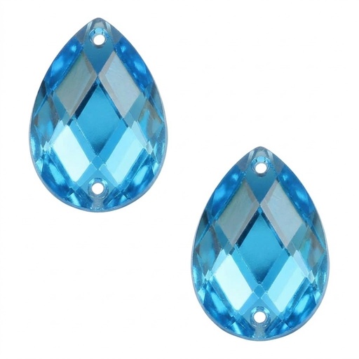 [10843] Gema acrílica gota 10x14mm celeste x 100 un. 