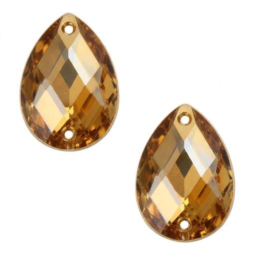 [10843] Gema acrílica gota 10x14mm caramelo x 100 un.    