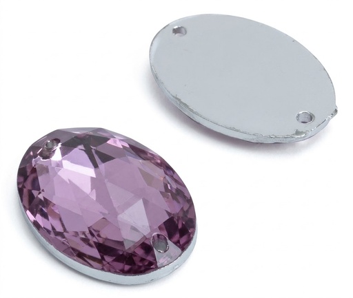[10955] Gema acrílica oval 18x23mm lila x 25 un.   