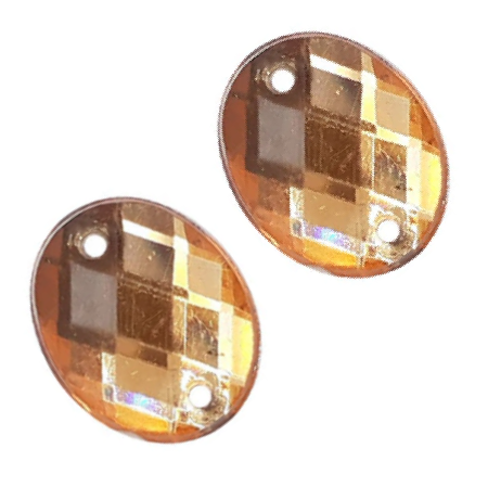 [10954] Gema acrílica oval 13x18mm caramelo x 25 un.  