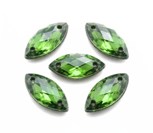 [10878] Gema acrílica elíptica 20x40mm verde claro x 10 un.   