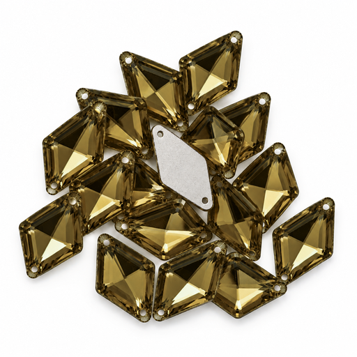 [10882] Gema acrílica rombo 14 x 24mm caramelo x 25 un.  