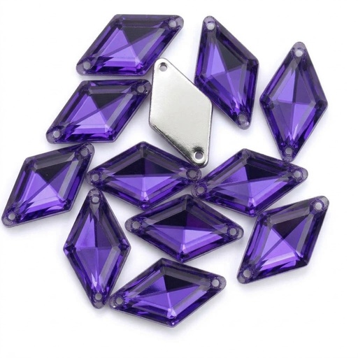 [10884] Gema acrílica rombo 17x28mm violeta x 10 un.      
