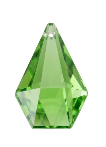 [10923] Gema acrílica gota hexagonal 28x20mm verde manzana x 20 un.  