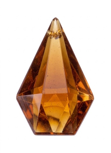 [10923] Gema acrílica gota hexagonal 28x20mm caramelo x 20 un.   