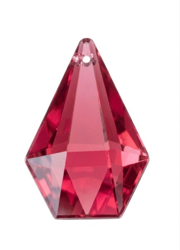 [10923] Gema acrílica gota hexagonal 28x20mm rosa x 20 un.