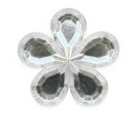 [10891] Gema acrílica flor Nro21. 20x20mm plateada x 30 un. 