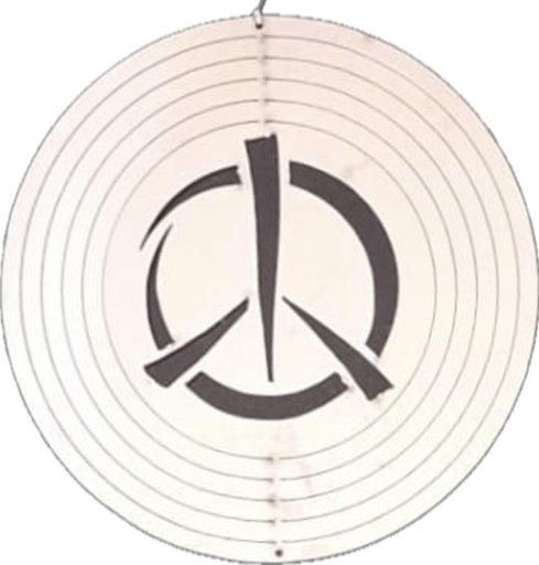 [12225] Mandala viento acero inoxidable signo paz 10cm  