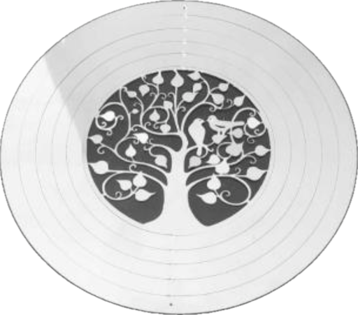 [12225] Mandala viento acero inoxidable árbol de la vida 22cm 
