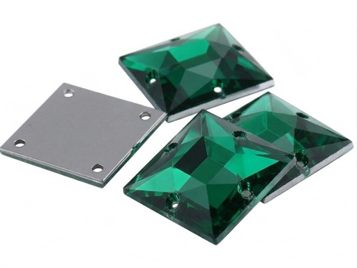 [10885] Gema acrílica cuadrada 25x25mm verde x 10 un.  