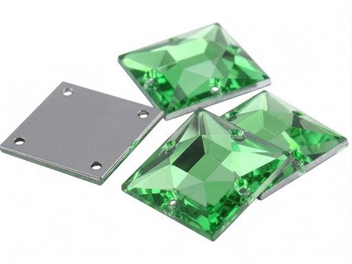 [10885] Gema acrílica cuadrada 25x25mm verde claro x 10 un.     