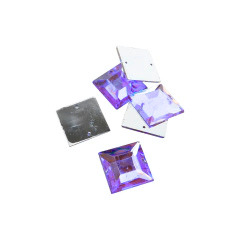 [10886] Gema acrílica cuadrada 16x16mm violeta x 30un.      