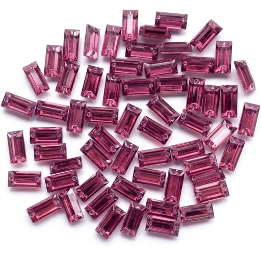 [10881] Gema acrílica rectangular 7x21mm rosa x 50 un.