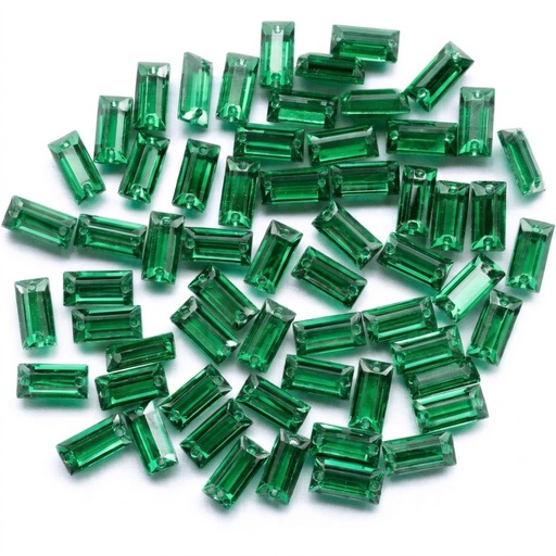 [10881] Gema acrílica rectangular 7x21mm verde x 50 un.    