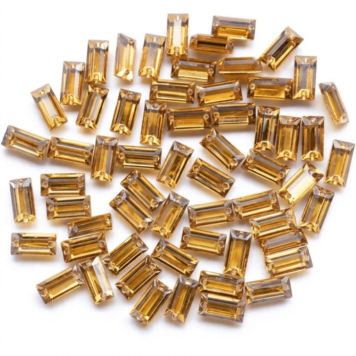 [10881] Gema acrílica rectangular 7x21mm caramelo x 50 un.        