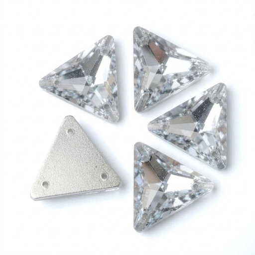 [10890] Gema acrílica triangular 15x15mm plateada x 30 un. 