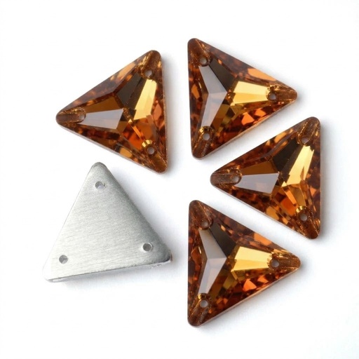 [10890] Gema acrílica triangular 15x15mm caramelo x 30 un.      