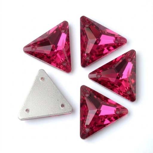 [10890] Gema acrílica triangular 15x15mm fucsia x 30 un.       