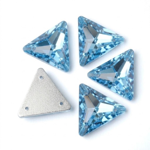 [10890] Gema acrílica triangular 15x15mm celeste x 30 un.  
