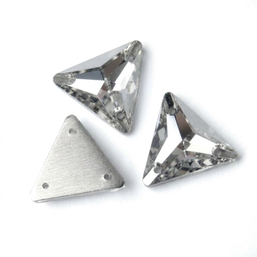 [10889] Gema acrílica triangular 24x24mm plateada x 20 un. 