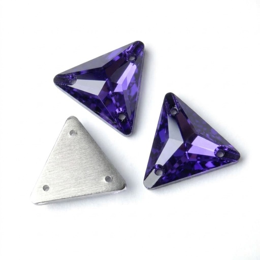 [10889] Gema acrílica triangular 24x24mm violeta x 20 un.      