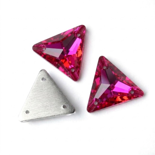 [10889] Gema acrílica triangular 24x24mm fucsia x 20 un.         