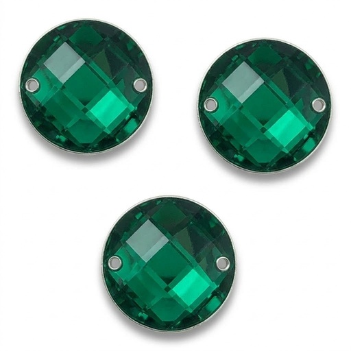 [10906] Gema acrílica redonda 36mm verde x 10un.