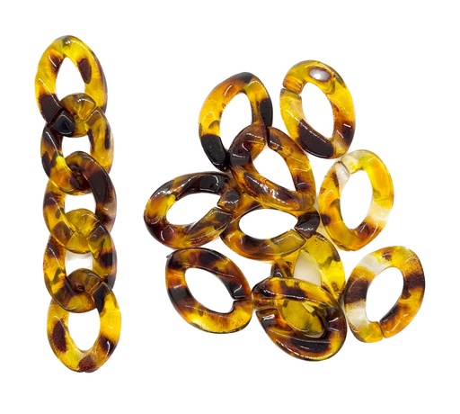 [10737] Eslabón acrílico 13mm carey x 20gr.
