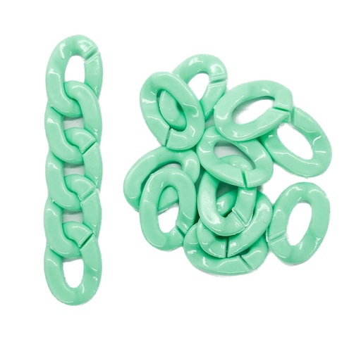 [10737] Eslabón acrílico 13mm aqua x 20gr. 