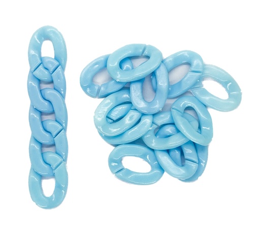 [10737] Eslabón acrílico 13mm celeste x 20gr.  