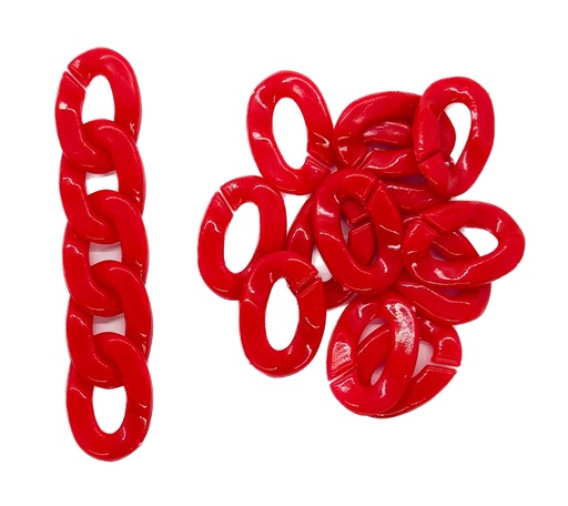[10737] Eslabón acrílico 13mm roja x 20gr.   