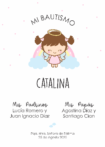 [11113] Estampita Bautismo nena 7x10cm x 10 un. 