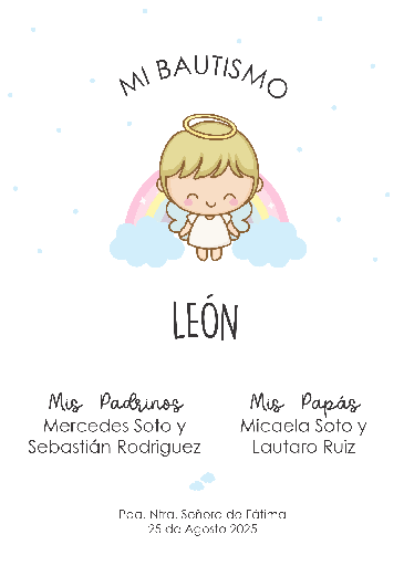 [11113] Estampita Bautismo nene 7x10cm x 10 un.  
