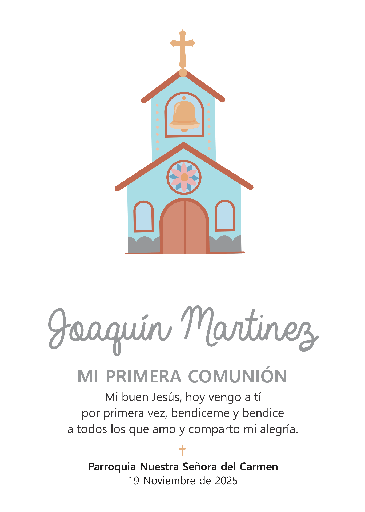 [11113] Estampita Comunión nene 7x10cm x 10 un.  