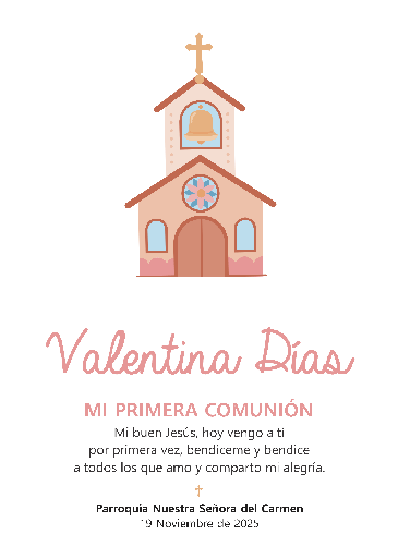 [11113] Estampita Comunión nena 7x10cm x 10 un.   