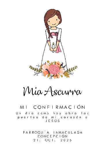 [11113] Estampita Confirmación nena 7x10cm x 10 un.   