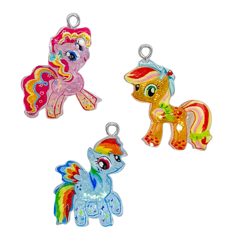 [12349] Dije c/pitón glitter unicornio x 1un