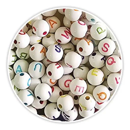 [10683] Plástico letras bolita blanco c/color x 15gr. 