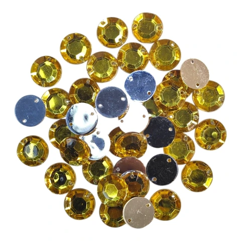[10178] Gema redonda p/coser 8mm dorada x 100un