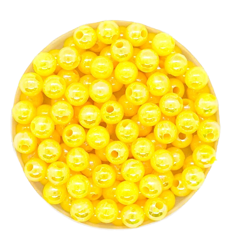 [10267] Perla plástica nacarada AB 6mm amarilla x 10gr 
