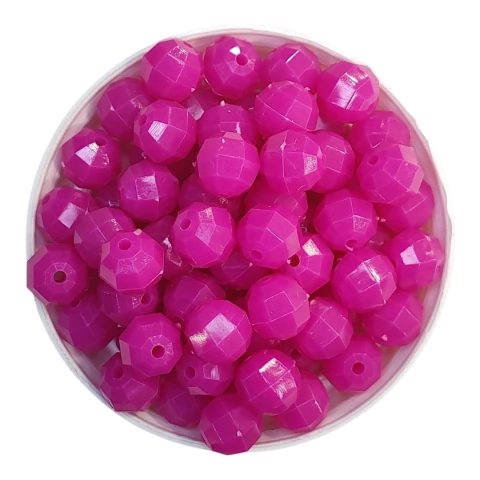 [10299] Bolita acrílica facetada fucsia oscuro opaco 8mm x 10g