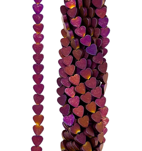 [10011] Hematites corazón 6mm color #015 x tira 