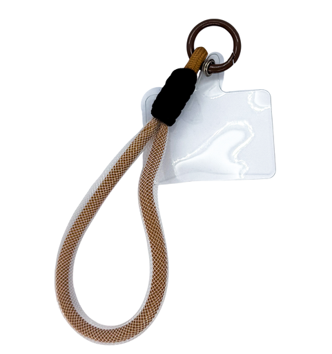 [10090] Strap/Llavero tira celular 15cm marrón x 1 un.  