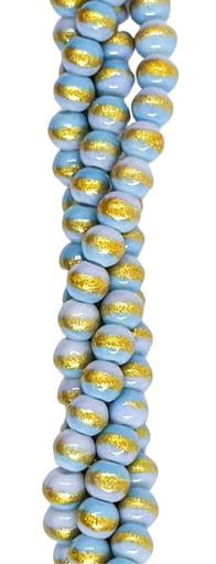 [10136] Vidrio bolita c/dorado 4mm x tira #2
