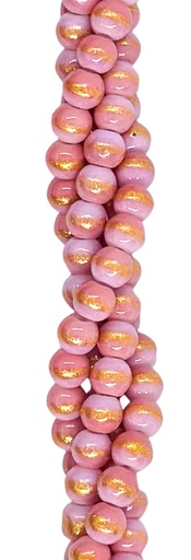 [10136] Vidrio bolita c/dorado 4mm x tira #4