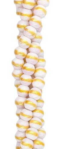 [10136] Vidrio bolita c/dorado 4mm x tira #5