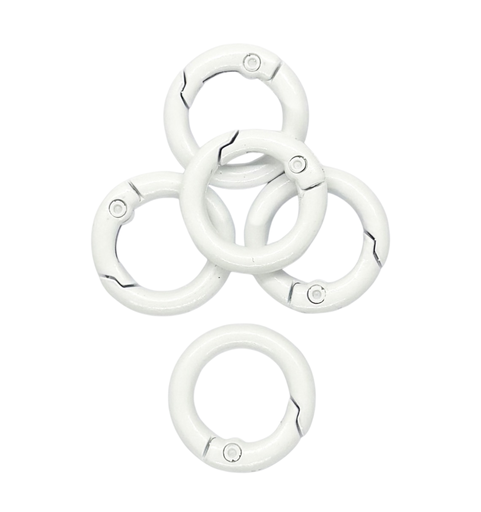 Mosquetón redondo 20mm blanco