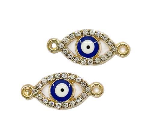 [12205] Dije fundición ojo turco oval c/strass x 2 un. (2)