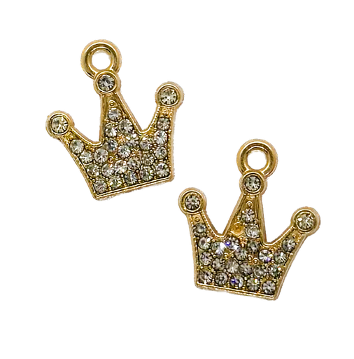 [12205] Dije fundición corona c/strass x 2 un. (2)